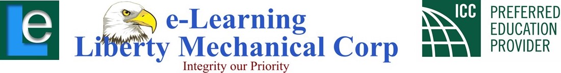 Liberty Mechanical Corp e-Learning Logo with ICC logo